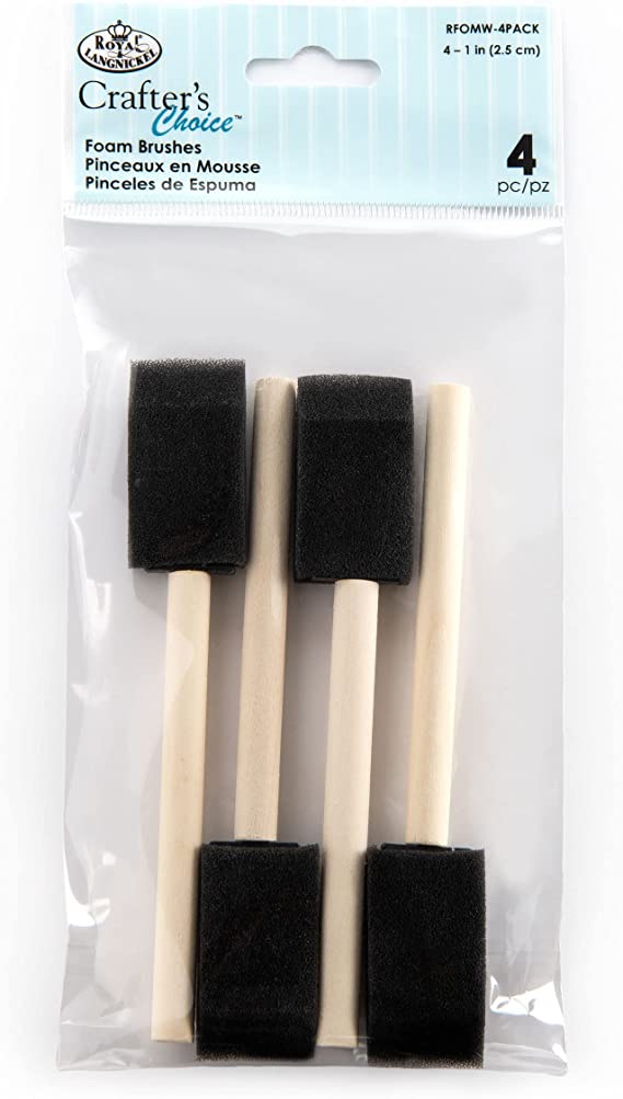 Royal & Langnickel Foam Brushes, Black, 1"
